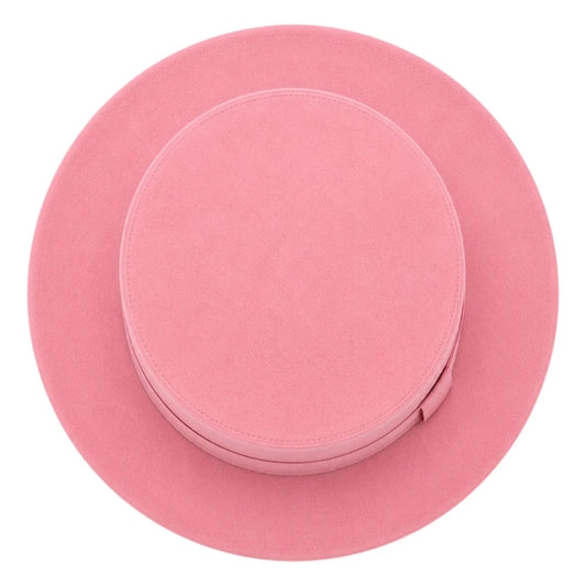 Mr.Gilbert Hats Pink Classic Flat Crown Boater Hat