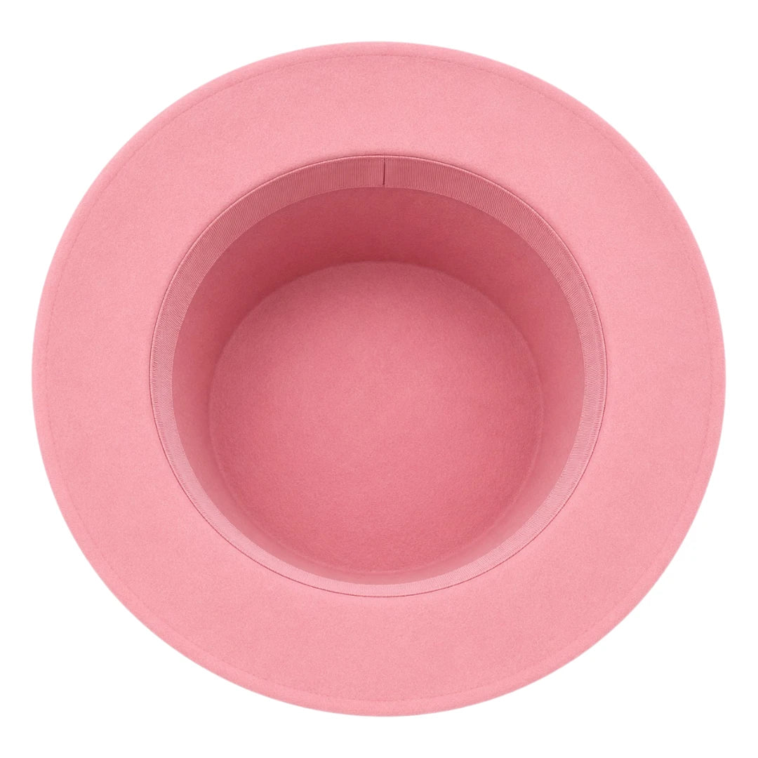 Mr.Gilbert Hats Pink Classic Flat Crown Boater Hat